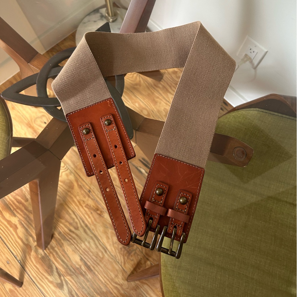 Express Brown and Tan Leather Belt
